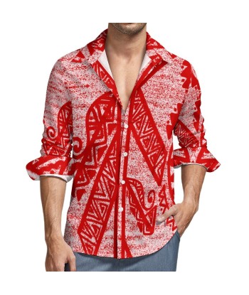 Chemise rouge kalaga imprimé gatu livraison gratuite