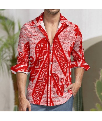 Chemise rouge kalaga imprimé gatu livraison gratuite