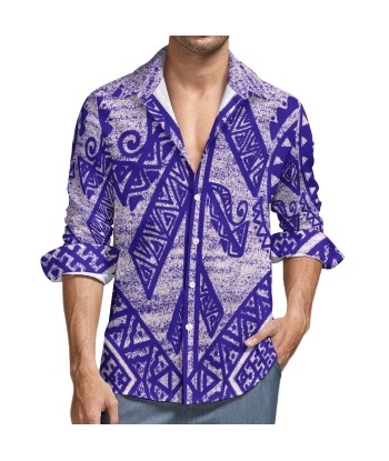 Chemise kalaga violet imprimé gatu destockage