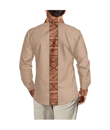 Chemise mata marron claire imprimée gatu votre