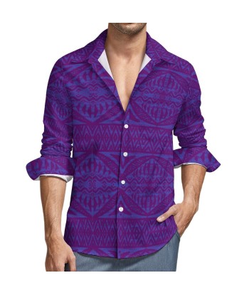 Chemise kalaga violet imprimé gatu Fin de série