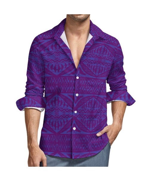 Chemise kalaga violet imprimé gatu Fin de série