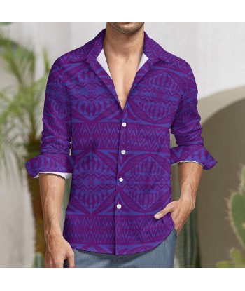 Chemise kalaga violet imprimé gatu Fin de série