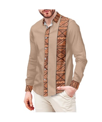 Chemise mata marron claire imprimée gatu votre