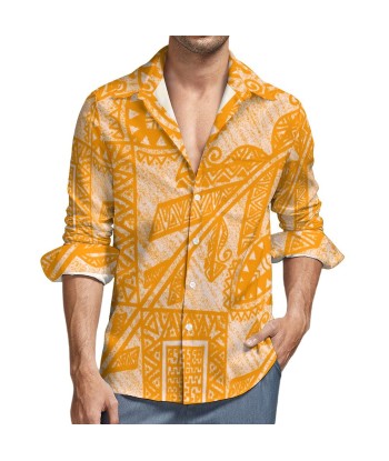 Chemise kalaga jaune imprimé gatu s'inspire de l'anatomie humaine