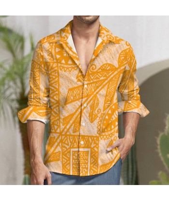 Chemise kalaga jaune imprimé gatu s'inspire de l'anatomie humaine