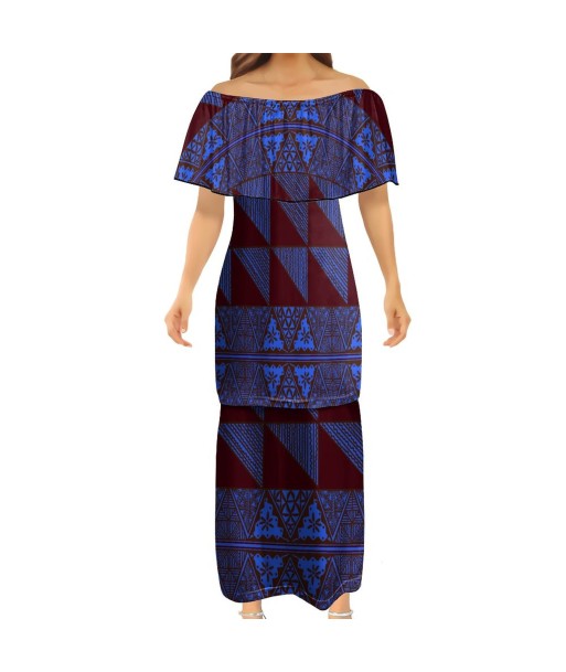 Ensemble haut/jupe bleue motif gatu sur le site 