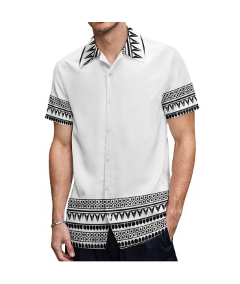 Chemise imprimé tapa blanc destockage