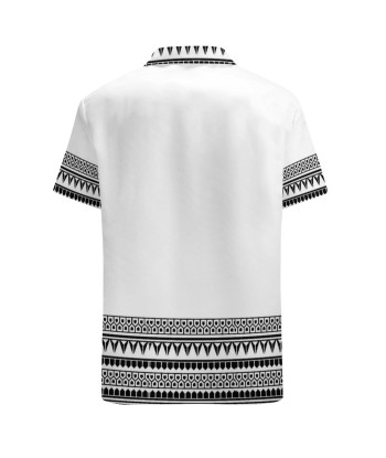 Chemise imprimé tapa blanc destockage