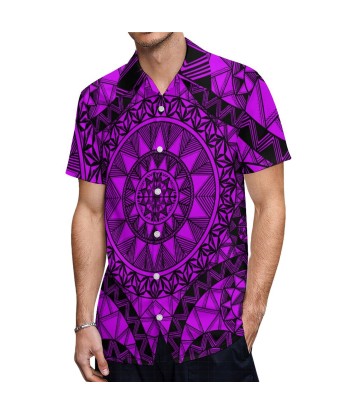 Chemise violet polé imprimé gatu shop