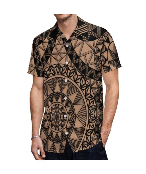 Chemise caramel polé imprimé gatu Livraison rapide