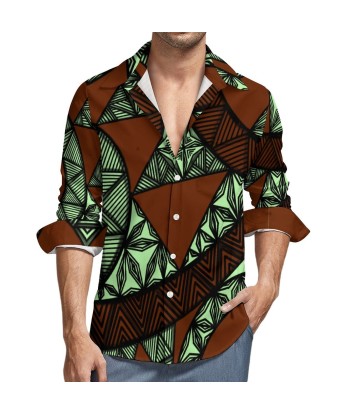 Chemise matatoa vert imprimé gatu offre 