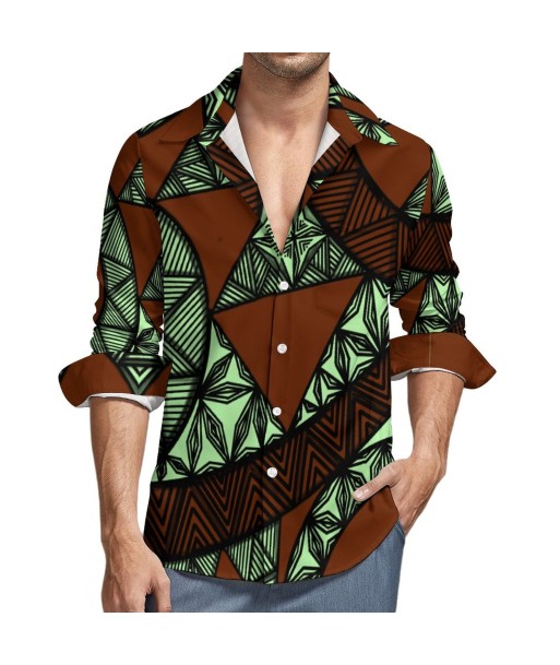 Chemise matatoa vert imprimé gatu offre 