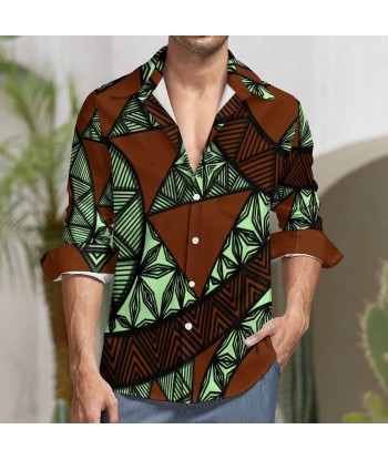 Chemise matatoa vert imprimé gatu offre 