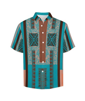 Chemise bleue pacific imprimé gatu Venez acheter