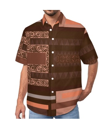 Chemise marron pacific imprimé gatu Véritable concentré