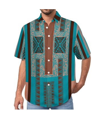 Chemise bleue pacific imprimé gatu Venez acheter