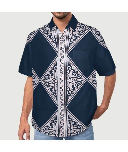 Chemise bleu pacific imprimé gatu livraison et retour toujours gratuits