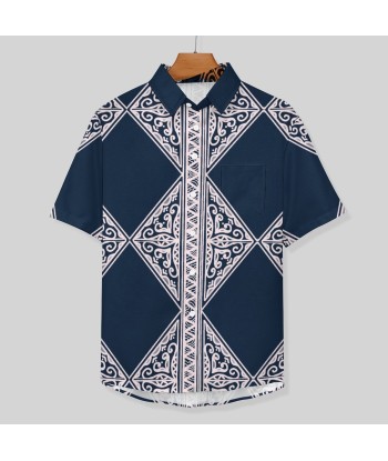 Chemise bleu pacific imprimé gatu livraison et retour toujours gratuits