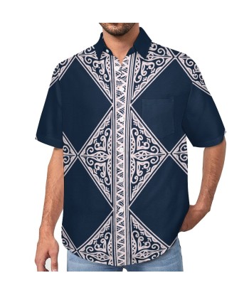 Chemise bleu pacific imprimé gatu livraison et retour toujours gratuits