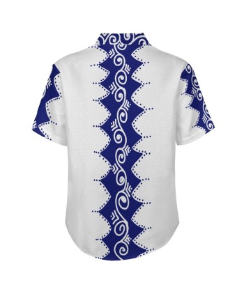 Chemise blanc pacific imprimé bleu océan le concept de la Pate a emporter 