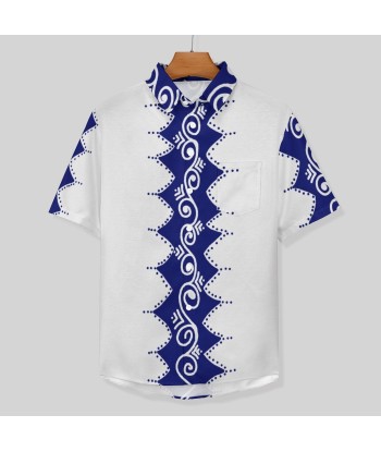 Chemise blanc pacific imprimé bleu océan le concept de la Pate a emporter 