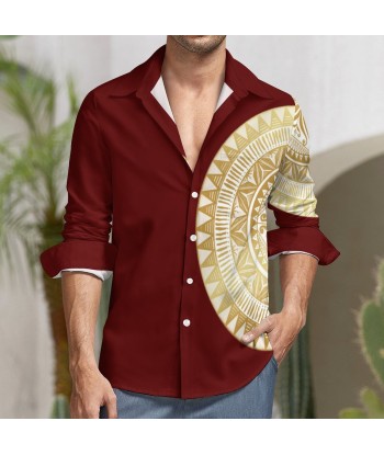 Chemise rouge imprimé tapa pas cher chine