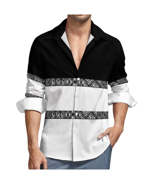 Chemise bicolore noir/blanc imprimé tapa Venez découvrir notre 