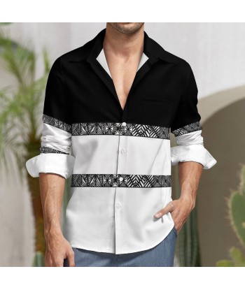 Chemise bicolore noir/blanc imprimé tapa Venez découvrir notre 