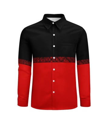 Chemise bicolore noir/rouge imprimé tapa la livraison gratuite