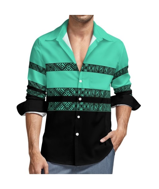 Chemise bicolore vert/noir imprimé tapa vente chaude votre 