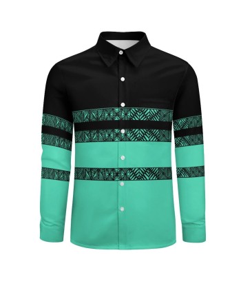 Chemise bicolore noir/ vert imprimé tapa 2 - 3 jours ouvrés.