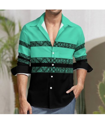 Chemise bicolore vert/noir imprimé tapa vente chaude votre 