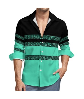 Chemise bicolore noir/ vert imprimé tapa 2 - 3 jours ouvrés.