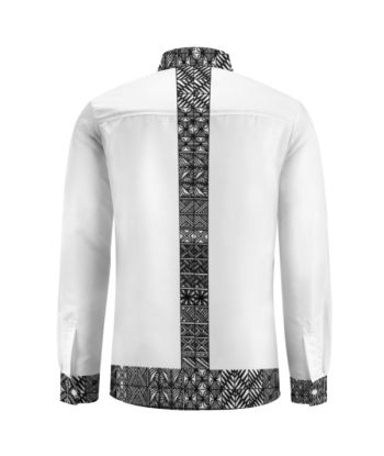 Chemise Atalika blanc imprimé tapa JUSQU'A -70%! 