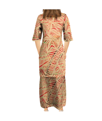 Ensemble haut/jupe Mahua'aloimata beige motif tapa 50-70% off 