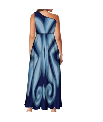 Robe Maileï bicolore bleu soldes