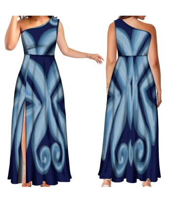 Robe Maileï bicolore bleu soldes