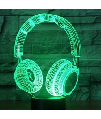 3D Lamp Headset Music en stock