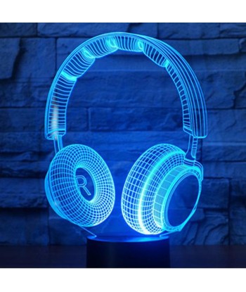 3D Lamp Headset Music en stock