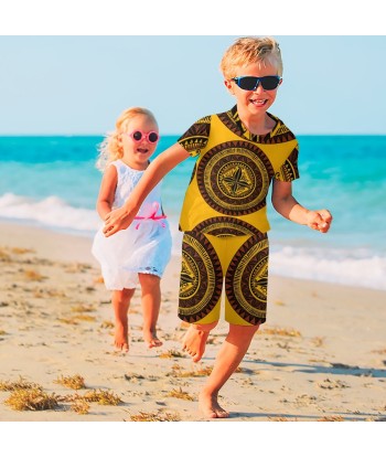 Ensemble T-shirt et short enfant gatu jaune de pas cher