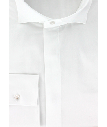 Chemise cintrée col cassé blanche gorge cachée store