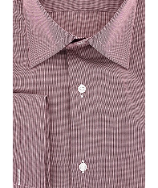 Chemise classique poignets mousquetaires rouge façonné en stock