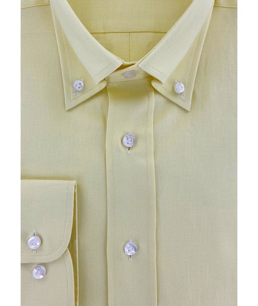 Chemise classique col bouton oxford jaune Amélioration de cerveau avec