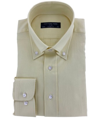 Chemise classique col bouton oxford jaune Amélioration de cerveau avec