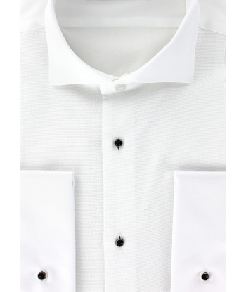 Chemise cintrée blanche col cassé tuxedo solde