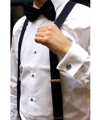 Chemise cintrée blanche col cassé tuxedo solde