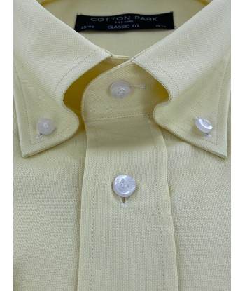 Chemise classique col bouton oxford jaune Amélioration de cerveau avec