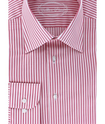 Chemise classique à rayures roses double retors pas cher chine