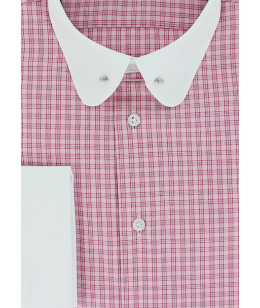 Chemise col anglais à motif tartan rose double retors JUSQU'A -70%! 